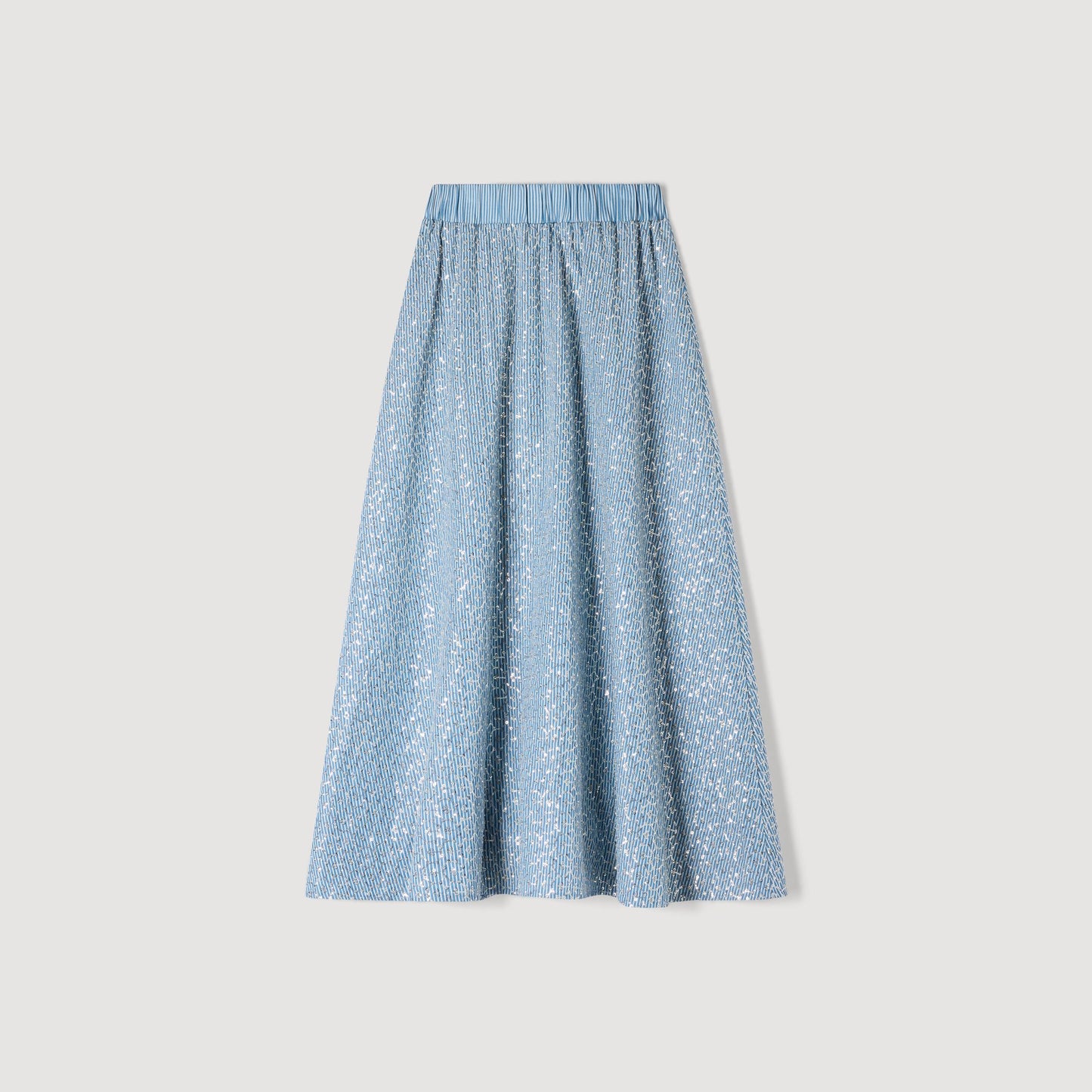 Isea Long Sequined Skirt Blue