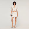 Nayla Short Guipure Skirt White