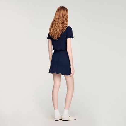 Bamba Short Knit Skirt Navy Blue
