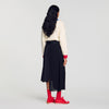 Cecilia Long asymmetrical pleated skirt Black
