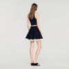 Maravilla Two-tone knit skirt Black