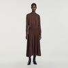 Giovanna Long sheer-effect skirt Brown