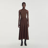 Giovanna Long sheer-effect skirt Brown