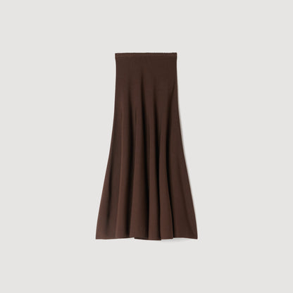 Giovanna Long sheer-effect skirt Brown
