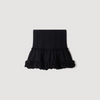 Noella Short ribbed knit skirt Black