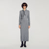 Coralyna Pointelle Knit Maxi Skirt Grey