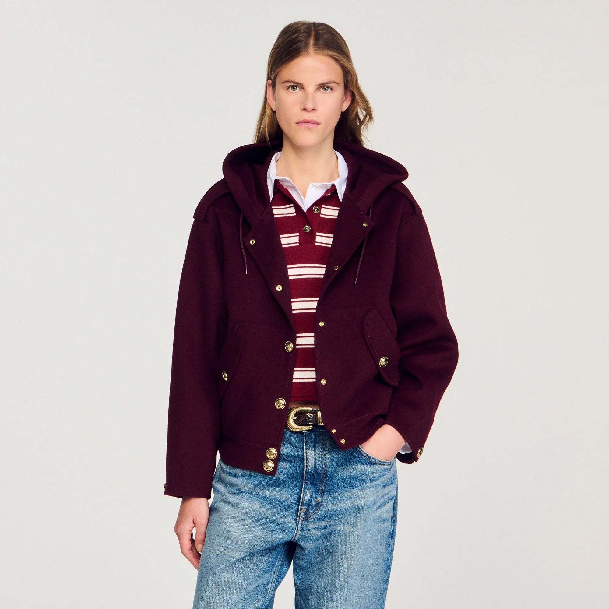 Marjane Double-Faced Wool Coat Bordeaux Marjane Double-Faced Wool Coat Bordeaux