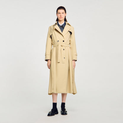 Simon Belted double-breasted trench Beige