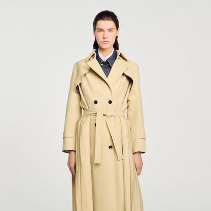 Simon Belted double-breasted trench Beige