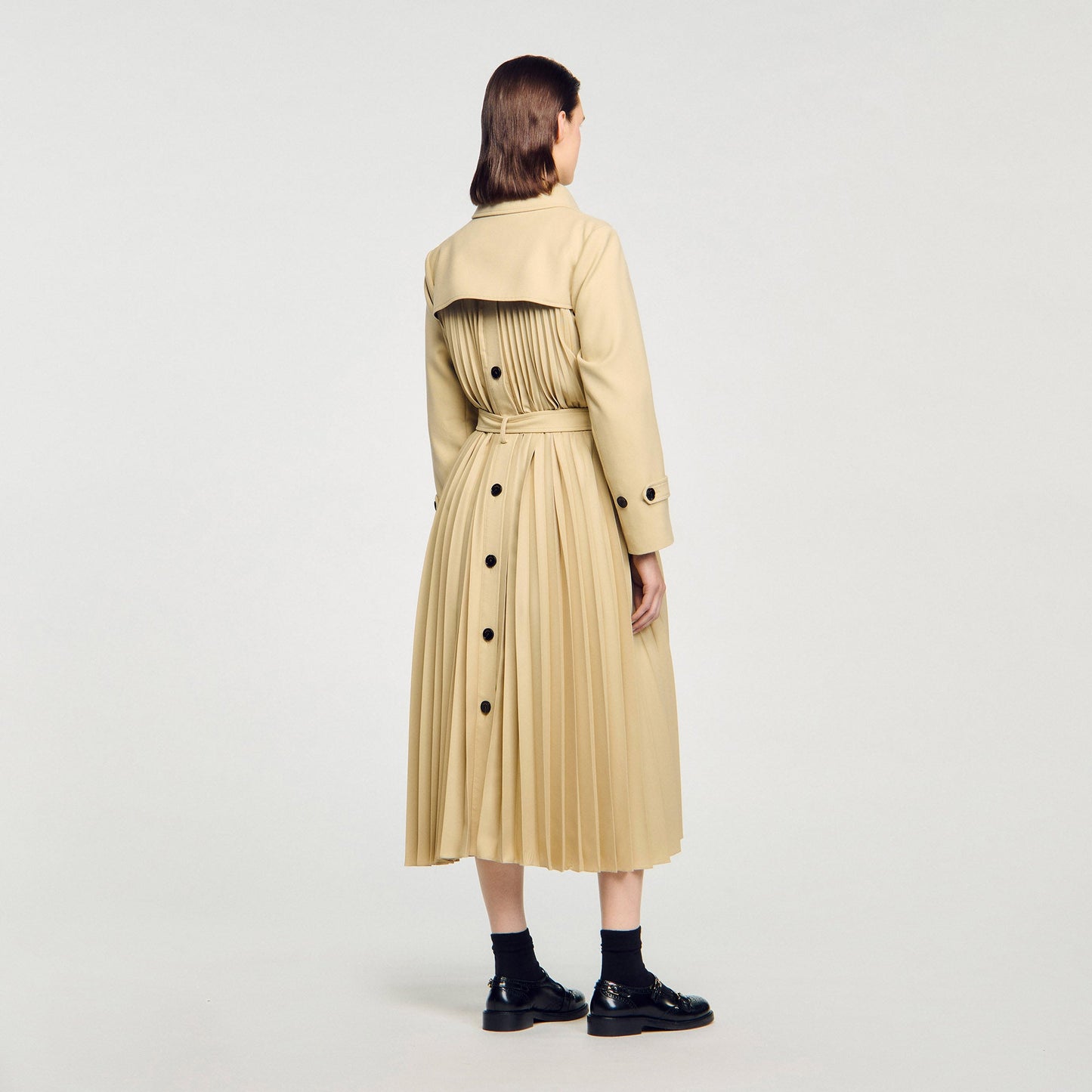 Simon Belted double-breasted trench Beige