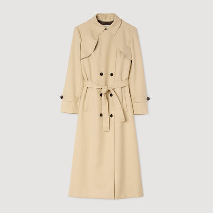 Simon Belted double-breasted trench Beige