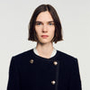 Saywer Tweed Coat With Jewel Buttons Black