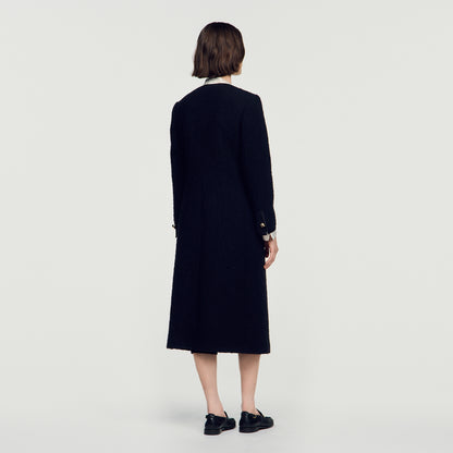 Saywer Tweed Coat With Jewel Buttons Black