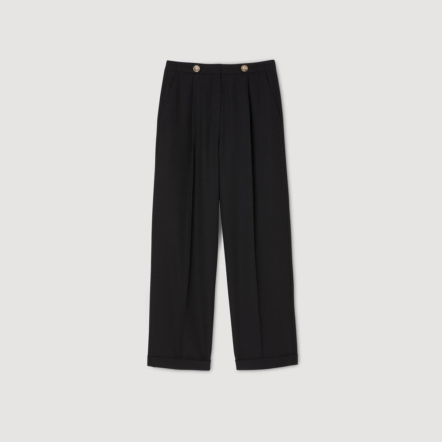 Straight-Leg Trousers Black