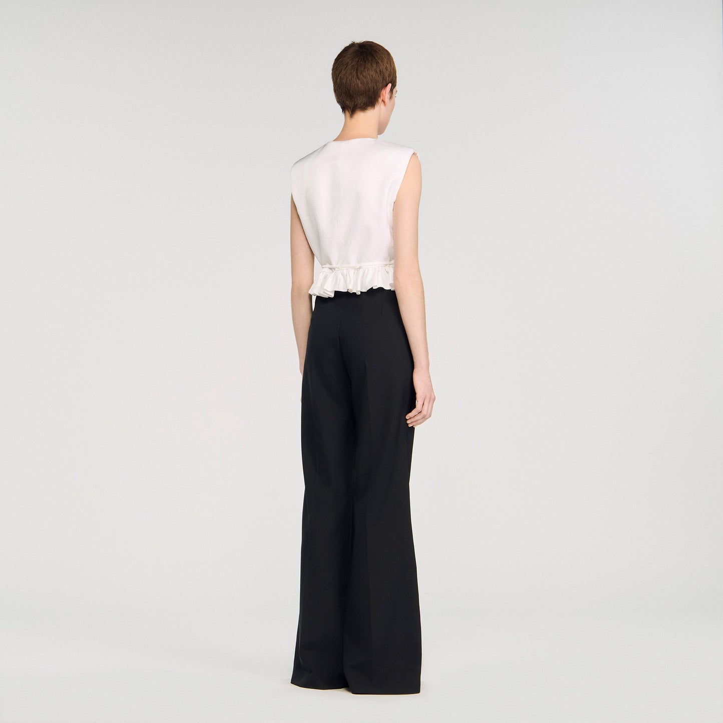 Manhattan Satin Stripe Suit Trousers Black