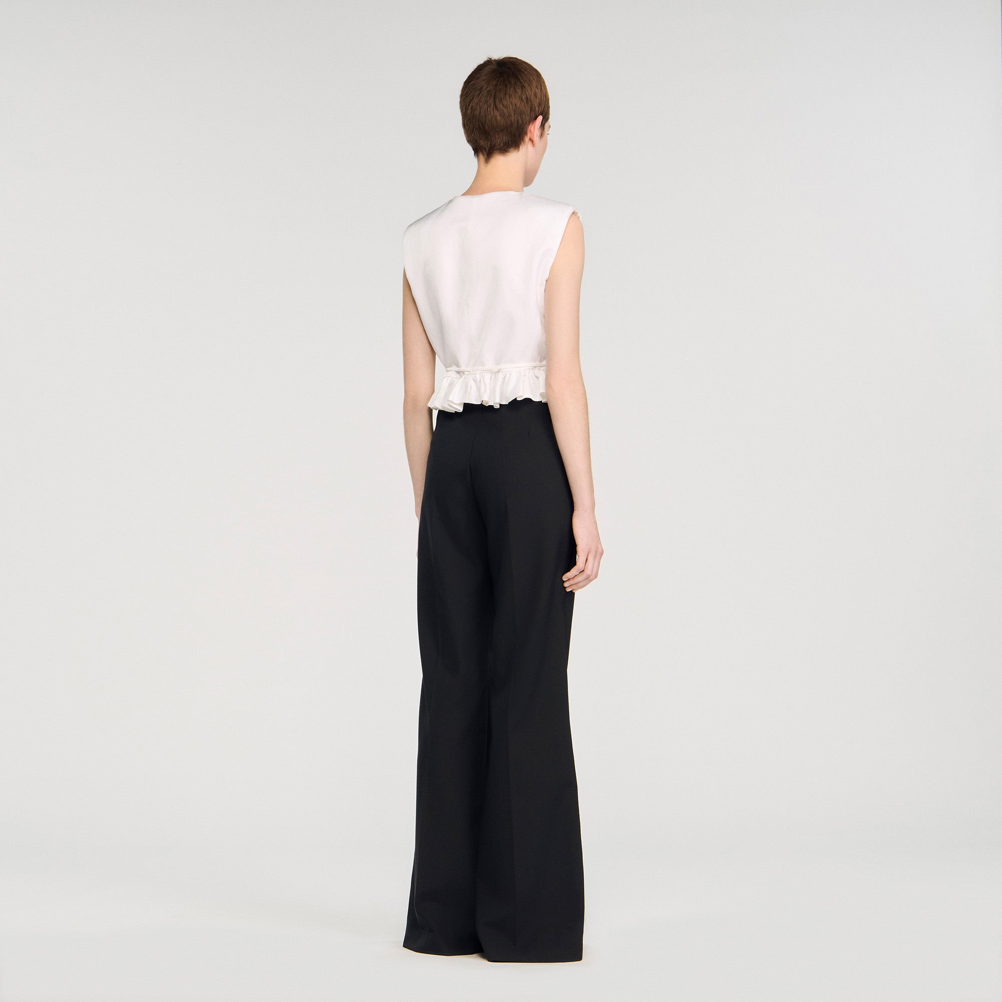 Manhattan Satin Stripe Suit Trousers Black