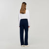 Vadim Knit Rhinestone-Covered Trousers Navy Blue