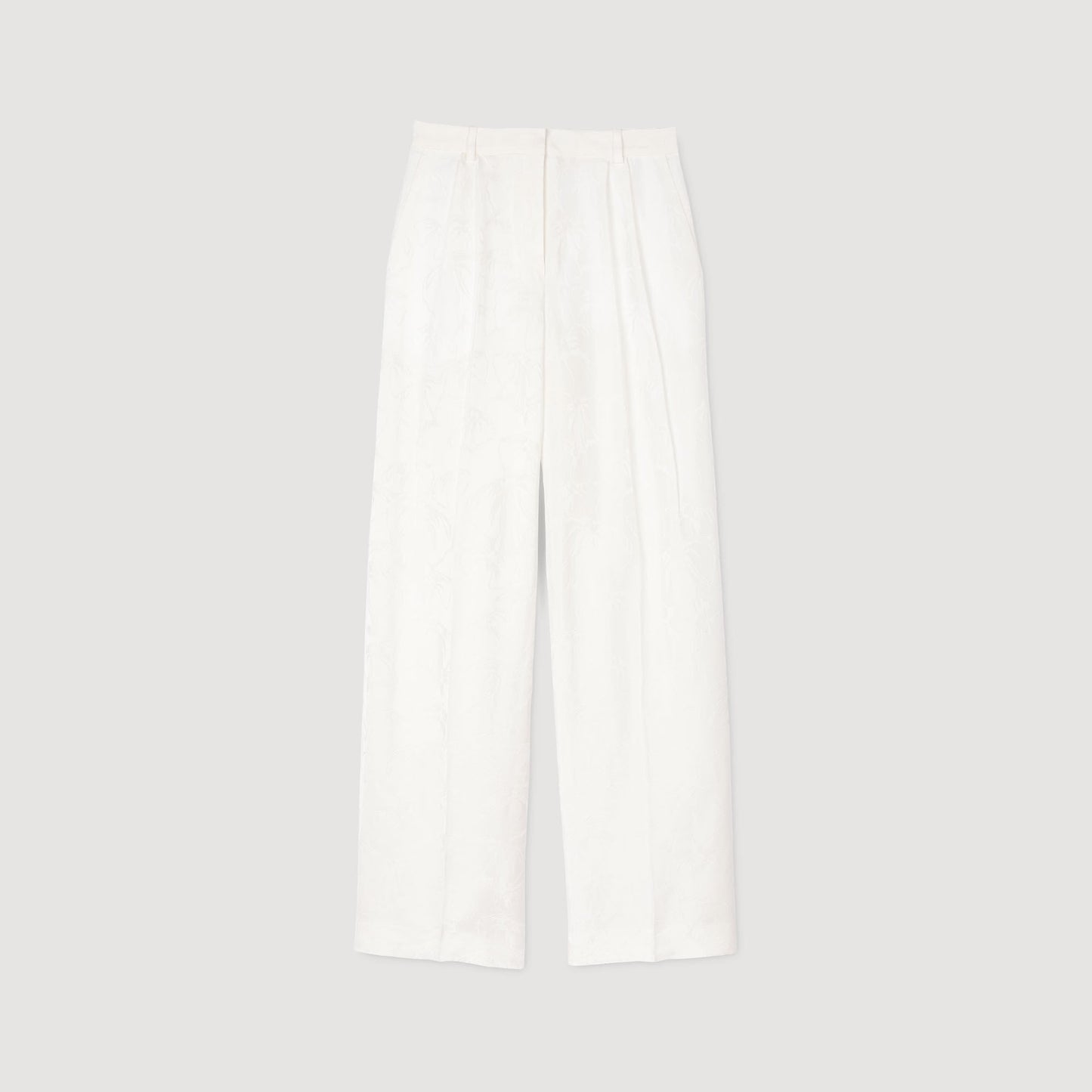 Jacquard Bow Trousers White