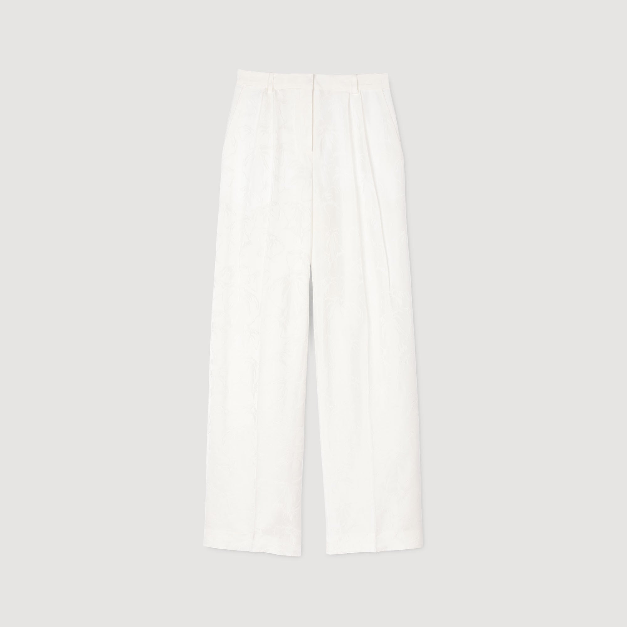 Jacquard Bow Trousers White