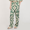 Floral Trousers Ecru / Green