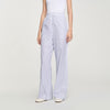 Rhinestone Striped Trousers White