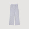 Rhinestone Striped Trousers White