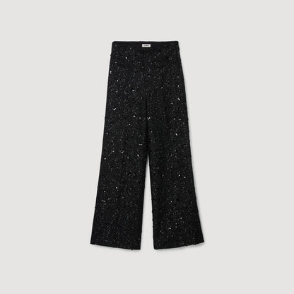Bennett Rhinestone tweed trousers Black