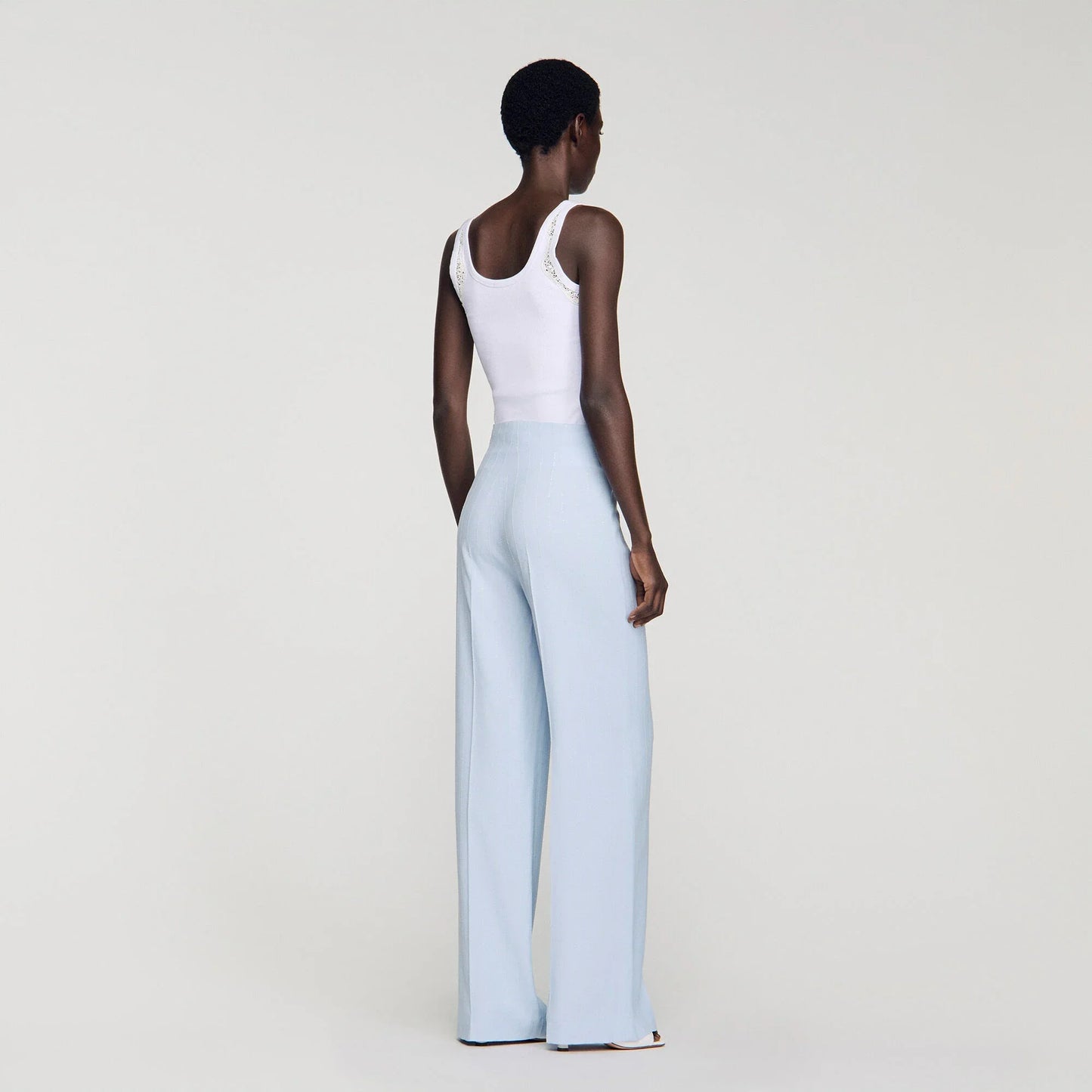 Concorde Striped Sequin Trousers Sky Blue