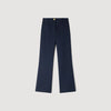 Lionel Wide-Leg Wool Trousers Navy Blue