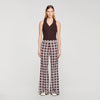 Doris Floral-Print Floaty Trousers Marron / Bleu