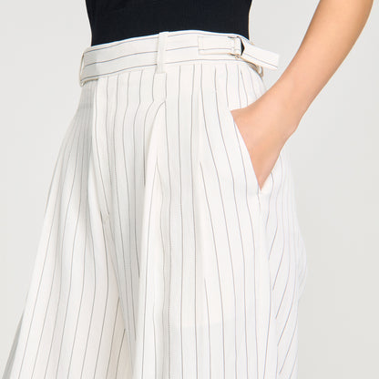 Matson Striped Suit Trousers Ecru / Black