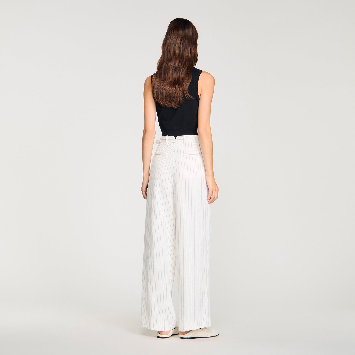 Matson Striped Suit Trousers Ecru / Black