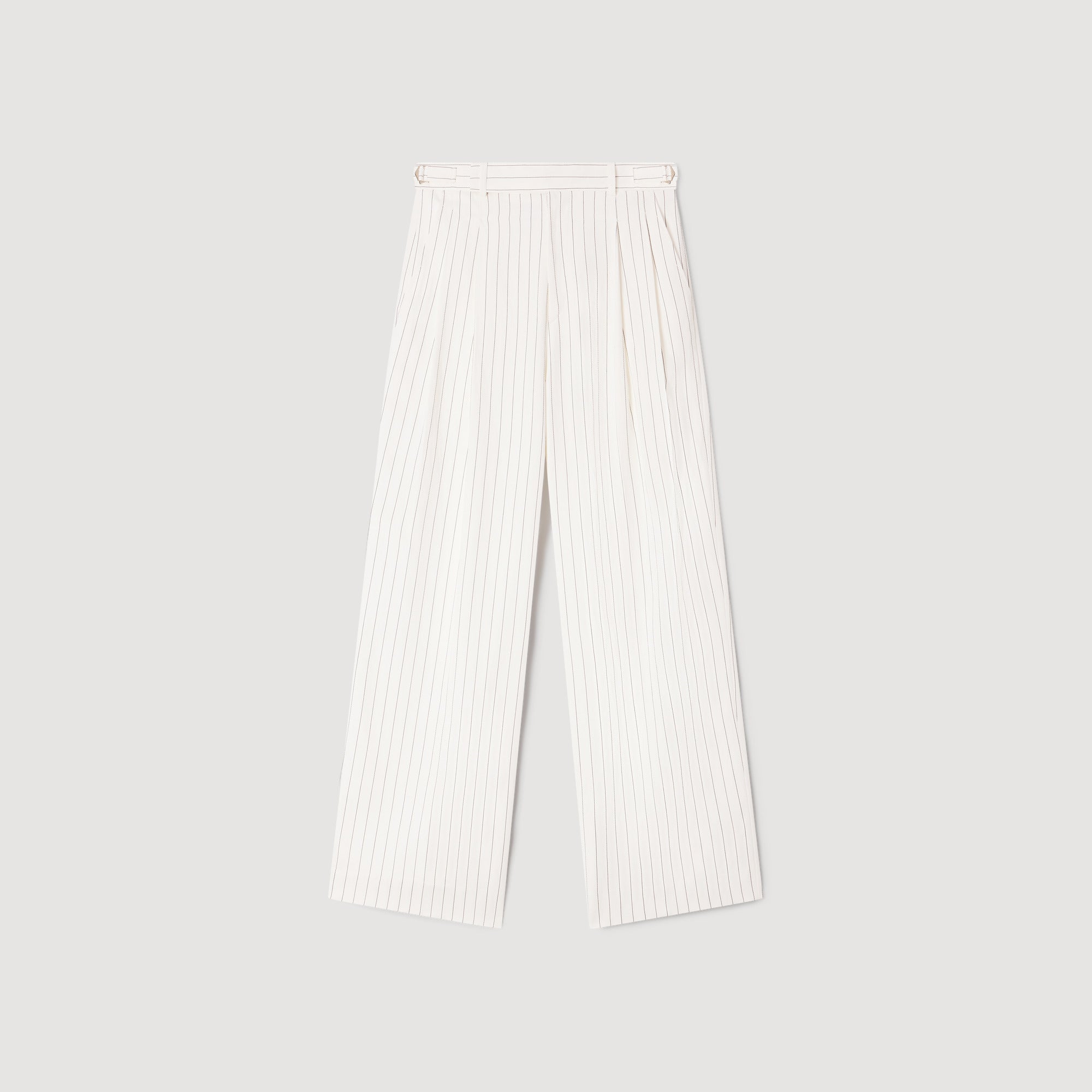 Matson Striped Suit Trousers Ecru / Black