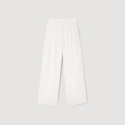 Matson Striped Suit Trousers Ecru / Black