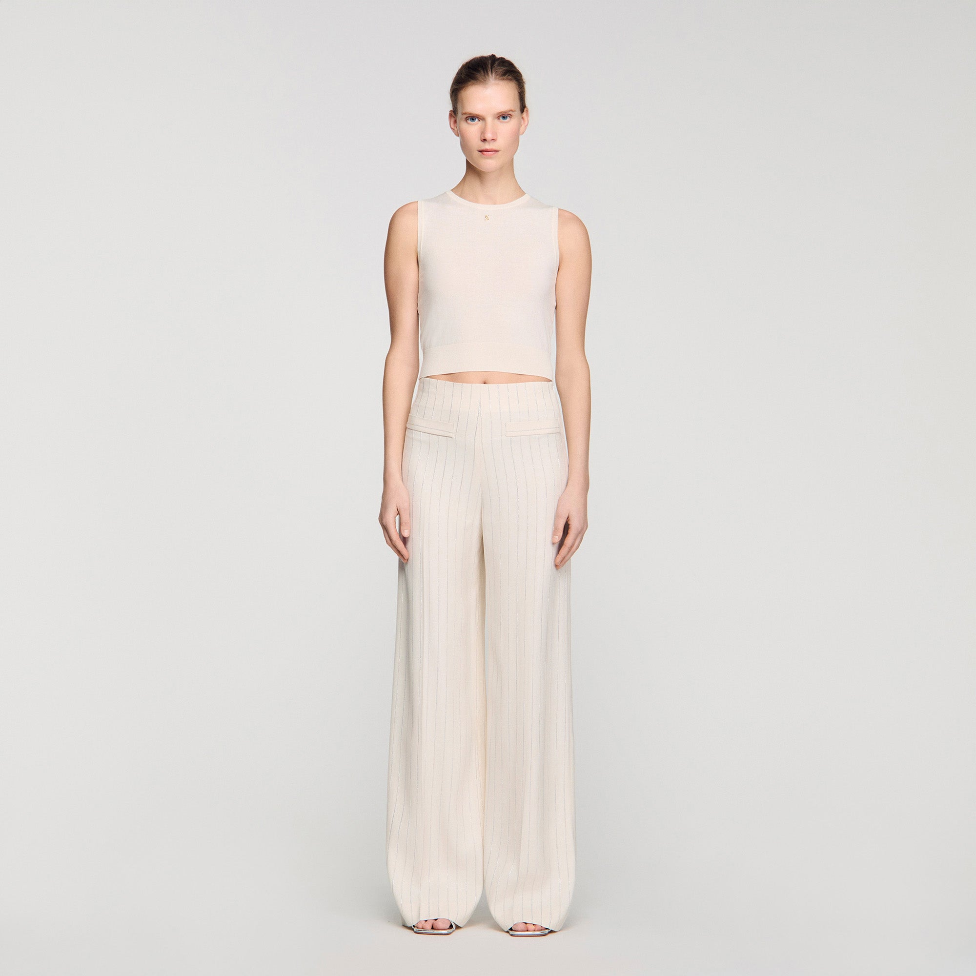 Serge Striped Trousers ECRU / SILVER