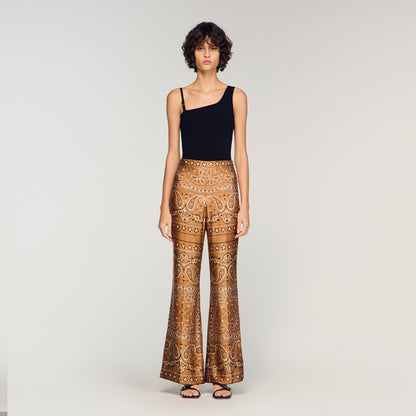 Darius Bandana-Print Floaty Trousers Brown / Black