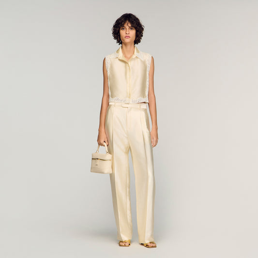 Myrel Satin Trousers Cream