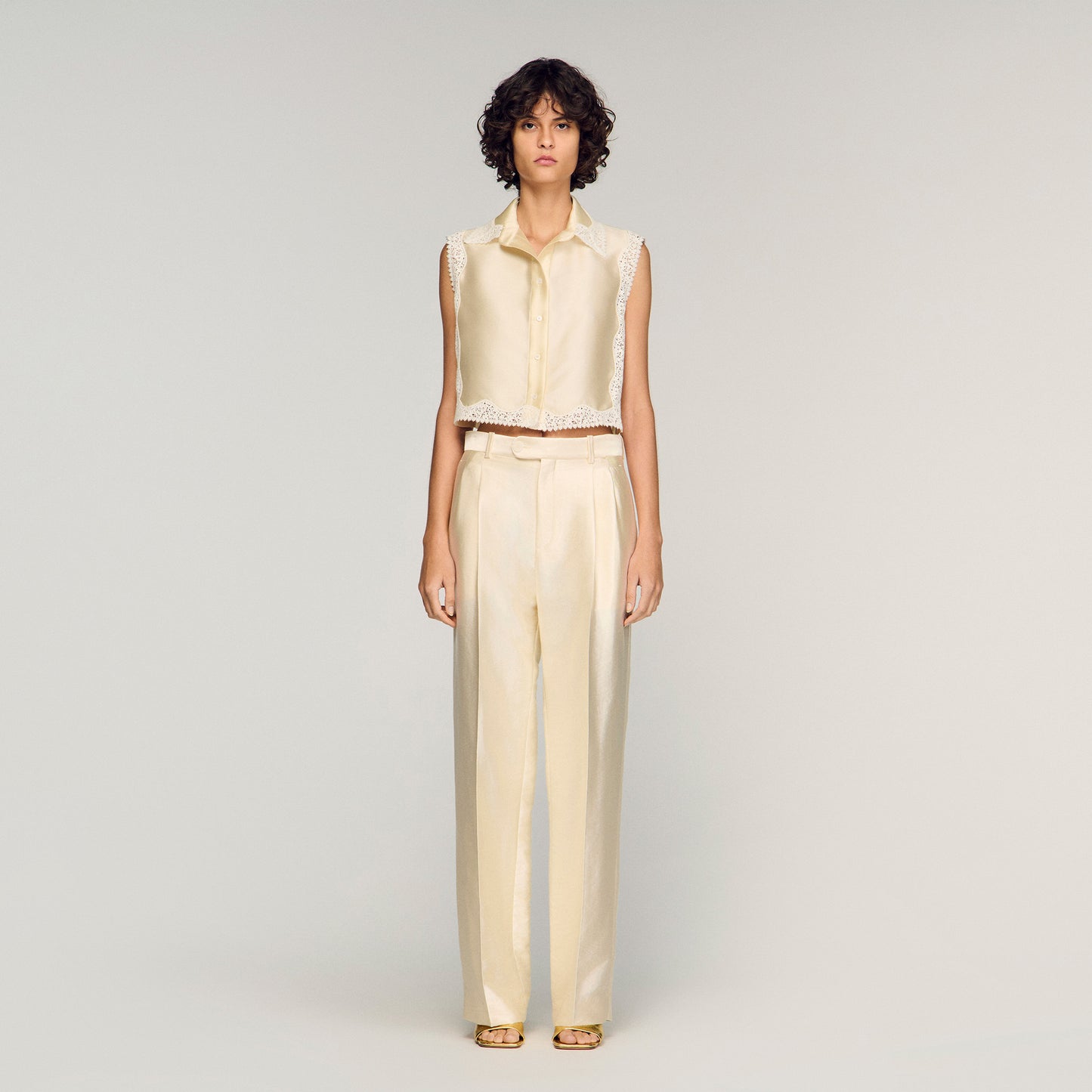 Myrel Satin Trousers Cream