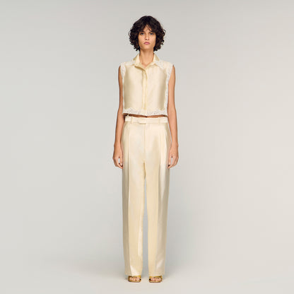 Myrel Satin Trousers Cream