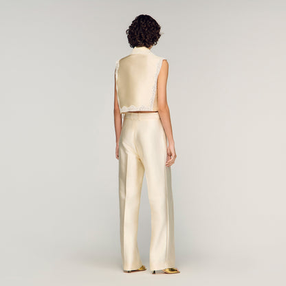 Myrel Satin Trousers Cream