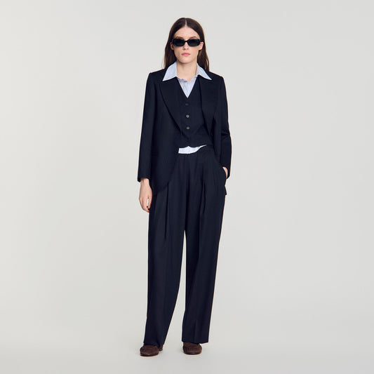 Solmarin Striped wool trousers Navy Blue