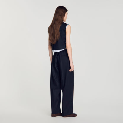 Solmarin Striped wool trousers Navy Blue