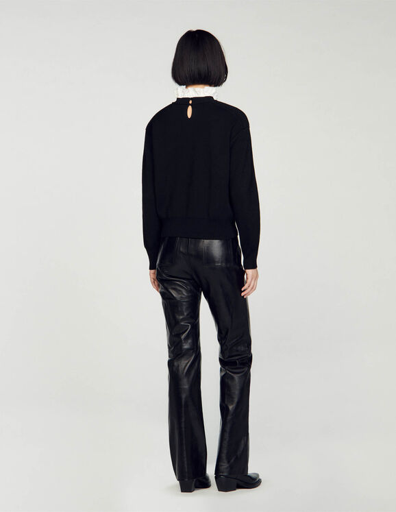 Knitted Jumper With High Neck Black