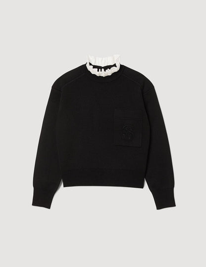 Knitted Jumper With High Neck Black