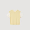 Dual Material Knit Jumper Light Yellow