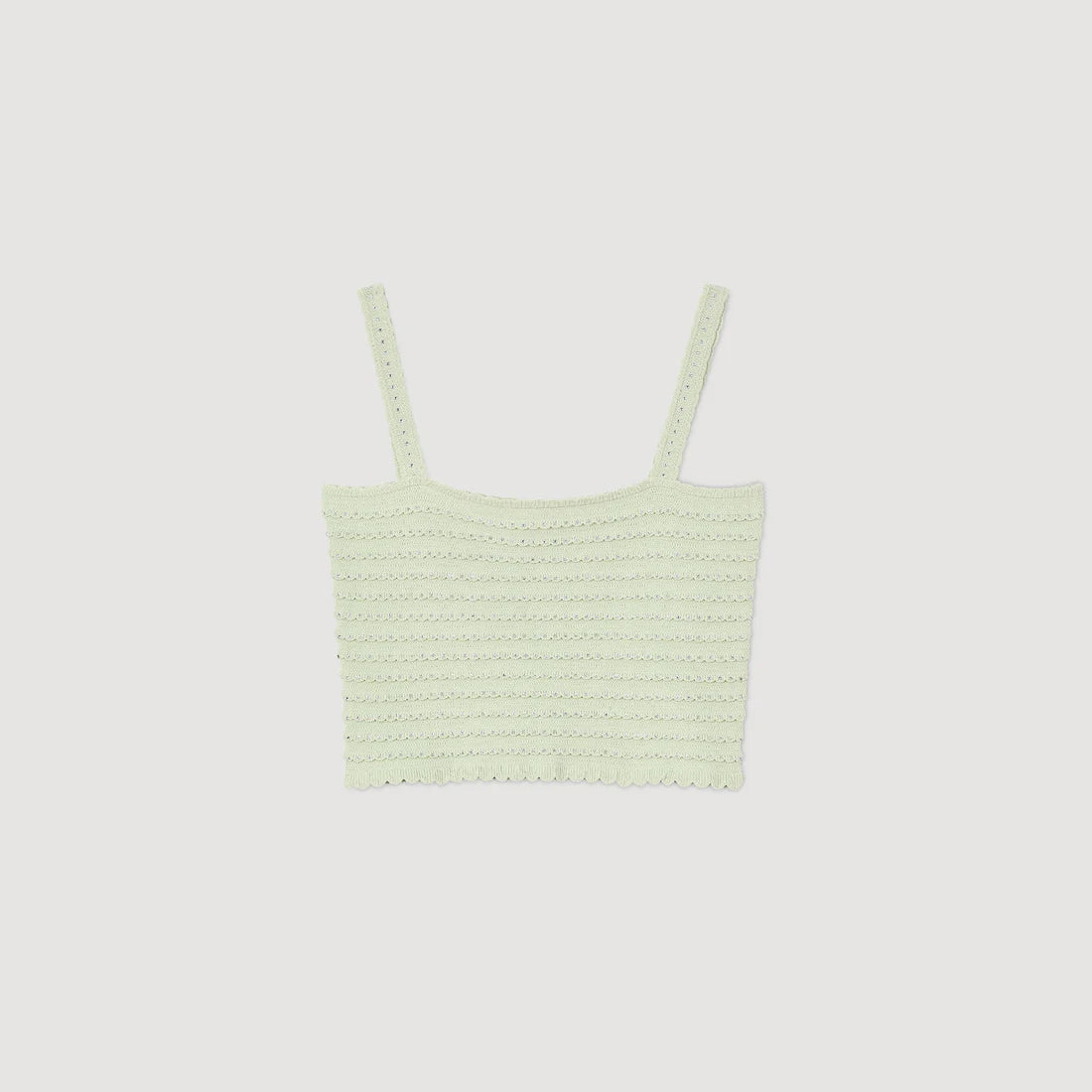 Merveille Crop Knit Top Vert Amande