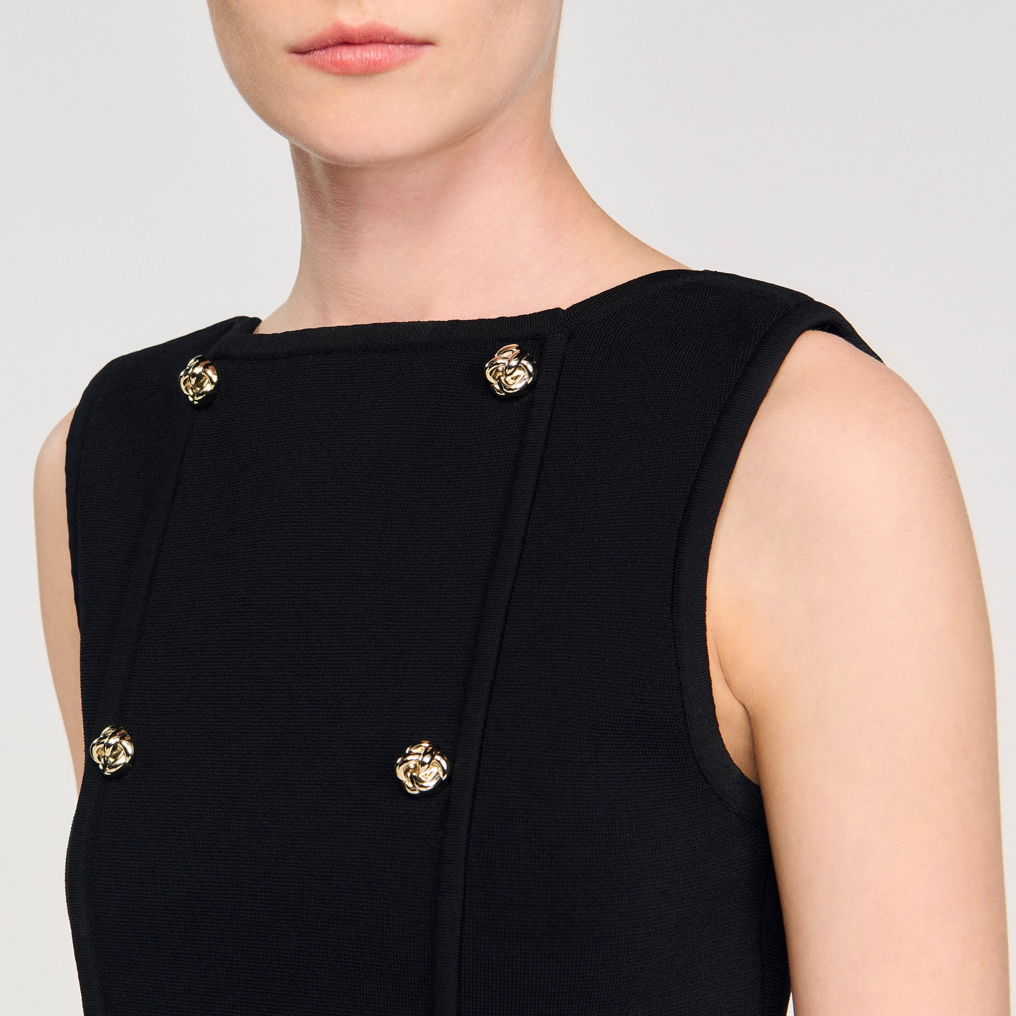 Cropped Knit Sweater Black