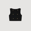 Cropped Knit Sweater Black