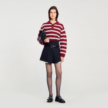 Stanislas Striped Polo Jumper Bordeaux