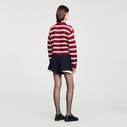 Stanislas Striped Polo Jumper Bordeaux